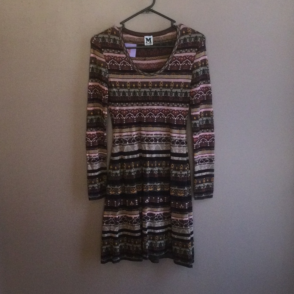 Missoni small black and pink long sleeve dress. NWT